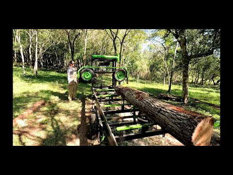 Видео: Работа самодельной ленточной пилорамы work whit my bandsaw mill