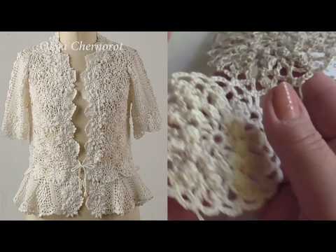 Видео: Круглый мотив для шикарной кофты Ч1