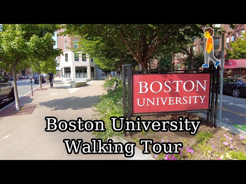 Видео: Прогулка по кампусу Бостонского университета и площади Кенмор с комментариями. От улицы Бикон до ...