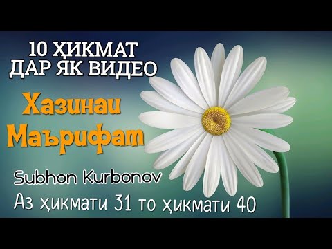 Видео: 10 ҲИКМАТ ДАР ЯК ВИДЕО, АЗ ҲИКМАТИ 31 ТО ҲИКМАТИ 40, БЕҲТАРИН ҚИССАҲО, ТО ОХИР ТАМОШО КУНЕД