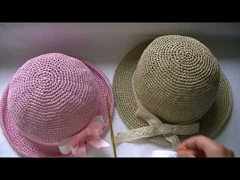Видео: Вяжем шляпку из рафии крючком.