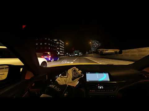 Видео: Жёсткий прохват по ночному МКАДУ. The hardest night time race on the "Assetto Corsa" [Assetto Corsa]