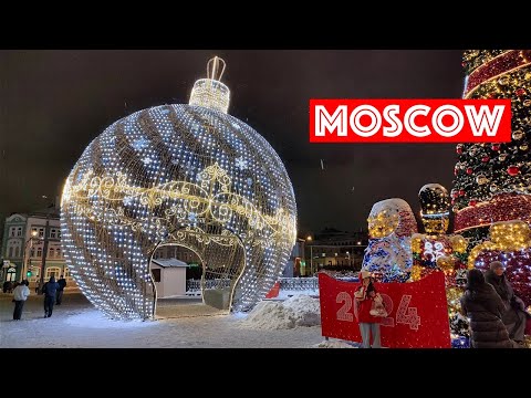 Видео: Московская прогулка. Безмятежность новогоднего города.