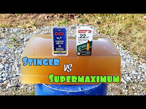 Видео: Тест на баллистический гелевый удар CCI Stinger против Aguila Super Maximum .22LR