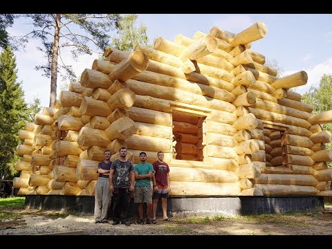 Видео: Сруб из кедра в г.Дмитров +монтаж кровельной фермы крыльца