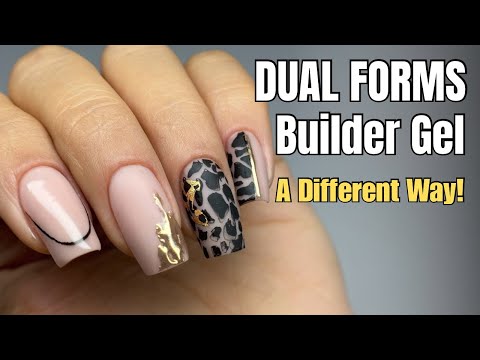 Видео: Мастер-класс по наращиванию ногтей гелем Dual Forms — без опиливания, идеальная форма, осеннее на...