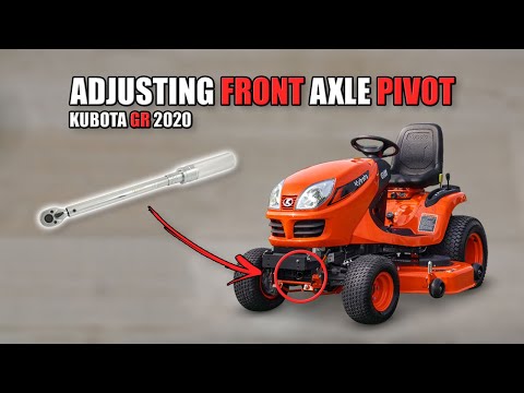 Видео: Kubota GR2020 — регулировка поворота передней оси и объяснение принципа работы Glide Steer