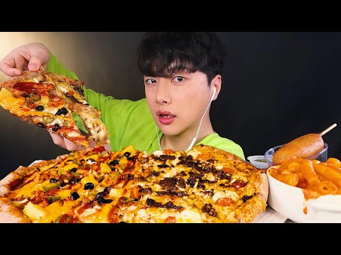 Видео: SUB) MUKBANG | Пикантная говяжья пицца и сладкая стейк-пицца! И ттеокбокки!