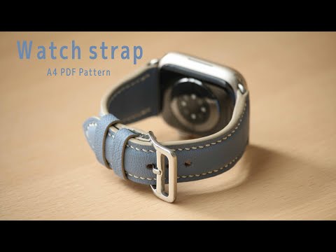 Видео: Я сделал кожаный ремешок для Apple Watch.168 Ремешок для часов (бумажная выкройка выпущена)