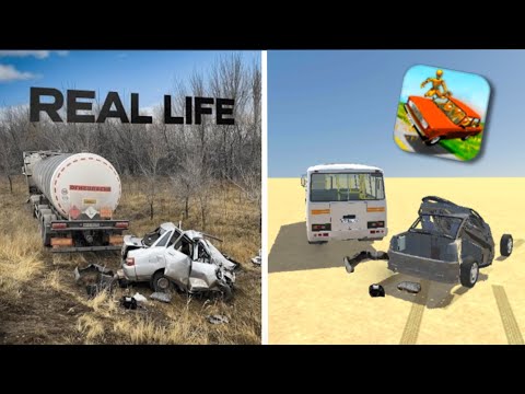 Видео: Аварии на реальных событиях в ВАЗ краш тест симулятор 2 #19