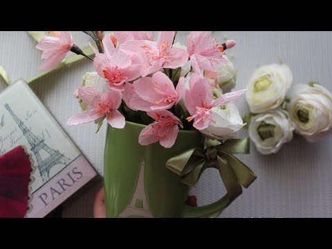 Видео: Букет из гофрированной бумаги в кружке / DIY crepe paper bouquet