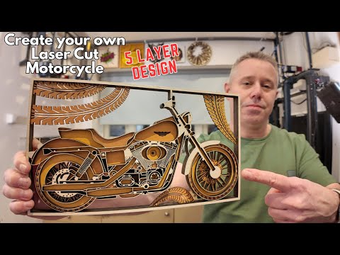 Видео: Лазерная резка многослойного мотоцикла | #лазер #лазернаярезка #лазернаягравировка #сделай сам