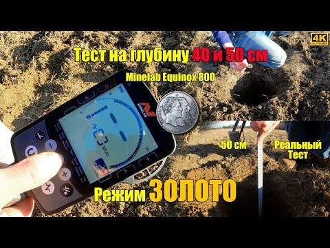 Видео: ЖЕСТЬ ТЕСТ ЗОЛОТА 2 НА ГЛУБИНУ 40 и 50 см металлоискатель Minelab Equinox 800 в грунте!