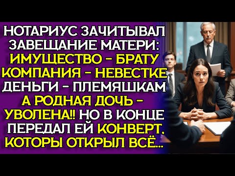 Видео: ЗАВЕЩАНИЕ-УДАР: МАТЬ отдала наследство невестке — а ДОЧЕРИ досталось УВОЛЬНЕНИЕ.