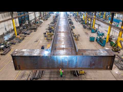 Видео: Сварка под флюсом превращает листы в двутавровые балки. Документальный фильм о промышленном произ...