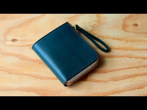 Видео: Сделайте средний кошелек на Г-образной молнии ручной работы из крашеной кожи./Бесплатный шаблон