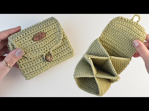 Видео: Монетница, вязаный кошелек крючком