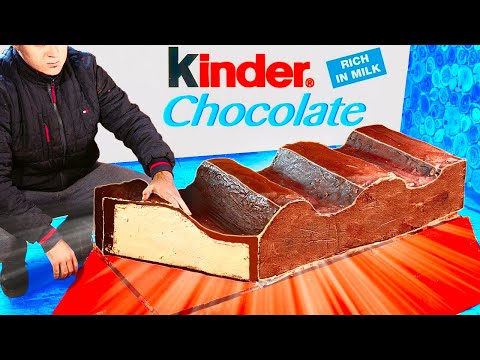 Видео: МЫ ПРИГОТОВИЛИ ОГРОМНЫЙ Kinder chocolate ВЕСОМ В 100 КИЛОГРАММ