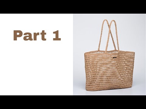 Видео: Вяжем крючком сумку из рафии, полностью выполненную из кружева | Часть 1: Создание замысловатой о...