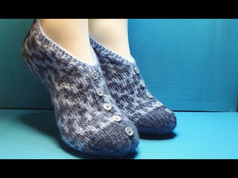 Видео: #449 ТАПОЧКИ СПИЦАМИ ЛЕНИВЫМ ЖАККАРДОМ. МАСТЕР КЛАСС.