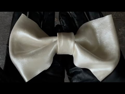 Видео: Перламутровый съедобный шёлк и бант из него/White mother-of-pearl edible silk and a bow made of it