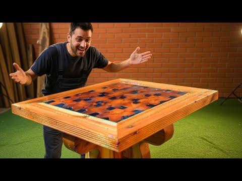 Видео: Блестящая идея от 47-летнего плотника (самый красочный чайный столик!)