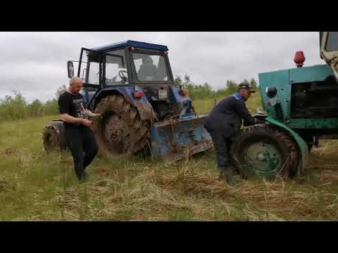 Видео: Мтз и Юмз не смогли вытащить прицеп.
