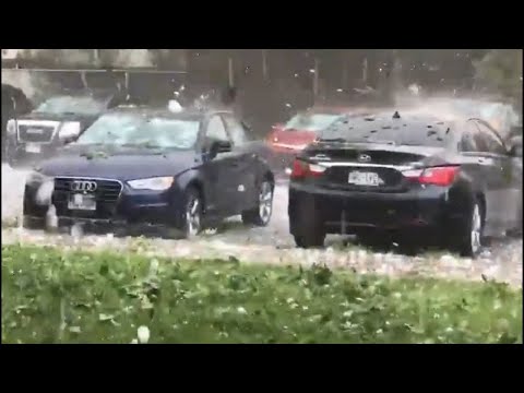 Видео: Гнев природы: Гигантский град!