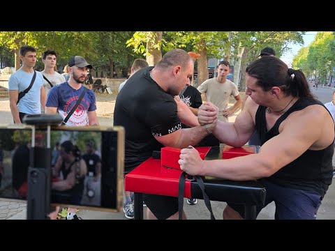 Видео: Каждый может попробовать! Уличный армрестлинг в Николаеве