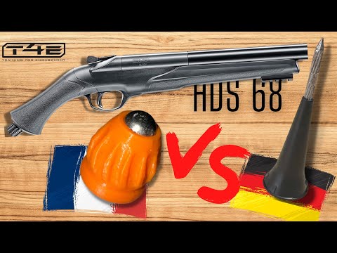 Видео: HDS 68 [16 джоулей] • Металлопластиковые пули 68 кал • Сделано во Франции против сделанного в Гер...
