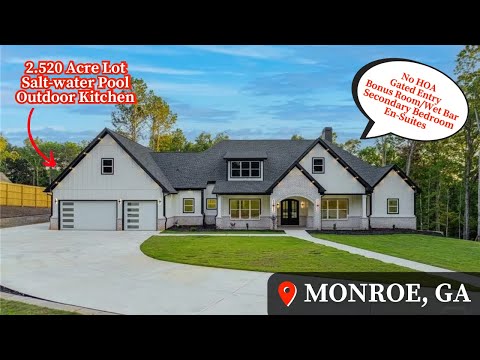 Видео: Жизнь в Монро, Джорджия | Закрытый жилой комплекс ранчо | Экскурсия по дому | Одноэтажный дом | Н...