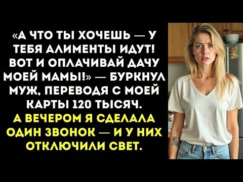 Видео: «А у тебя алименты капают — вот и оплачивай дачу!» — заявил муж, снимая деньги с карты жены