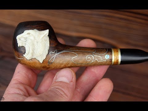 Видео: Инкрустация трубки металлом,перламутром,костью.