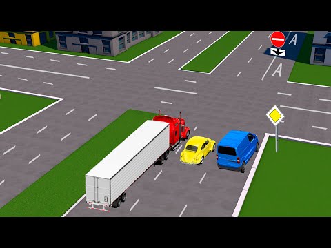 Видео: Кому из водителей запрещено движение в прямом направлении в данной ситуации?