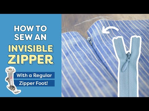Видео: Как пришить потайную молнию с помощью обычной лапки для молнии!