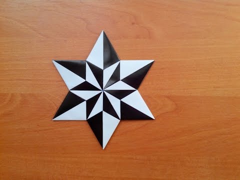 Видео: Черно белая звездочка оригами (Carmen Sprung), Black and white origami star