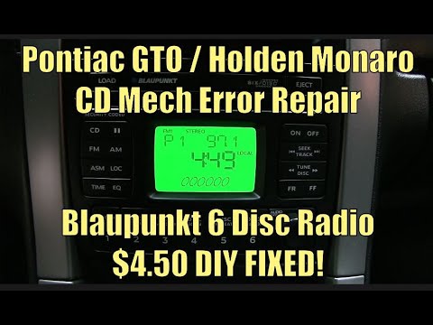 Видео: Как исправить ошибку CD Mech в Pontiac GTO или Holden Monaro 2004–2006 годов с 6-дисковой стереос...