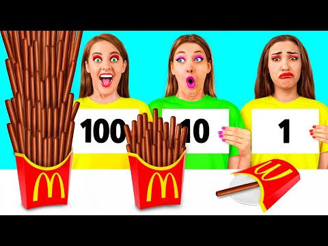 Видео: 100 Шарів Їжі Челендж | Смачні Кухонні Рецепти RaPaPa Challenge