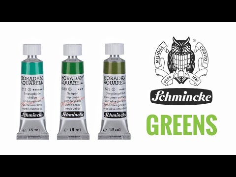 Видео: Акварельные краски Schmincke Horadam (часть 5) – Зелёные