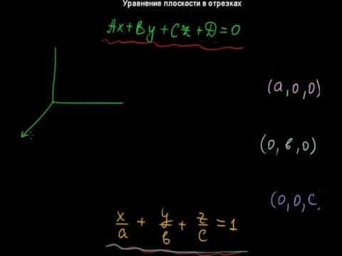 Видео: §39 Уравнение плоскости в отрезках