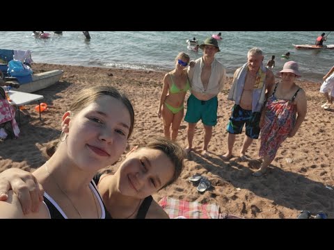 Видео: Каджи-Сай, юг Иссык-Куля,  отель Ак-Кеме, центральный пляж 