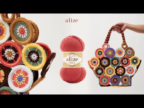 Видео: Сумка с кольцами Violet Motif с Alize Diva