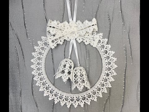 Видео: Рождественский венок крючком 28 см