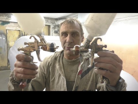 Видео: Тест и сравнение краскопульта Х 402 и ивата белария W 400!!!