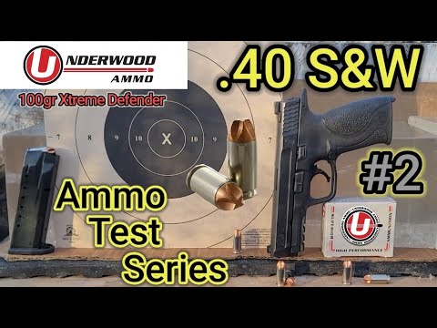 Видео: Тестовая серия патронов .40 S&W: № 2 Underwood 100gr Xtreme Defender | S&W M&P40 1.0 (4.25")