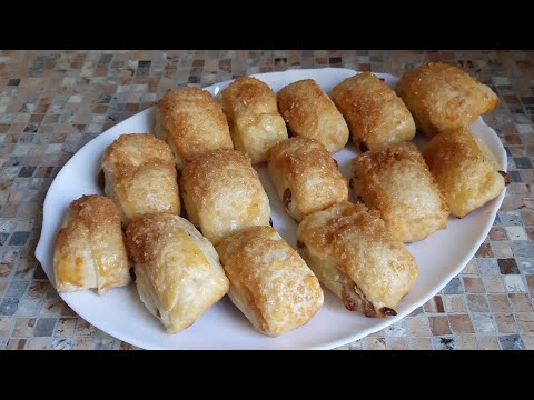 Видео: РУЛЕТИКИ С ТВОРОГОМ ИЗ СЛОЕНОГО ТЕСТА!БЫСТРО,ПРОСТО,ВКУСНО!