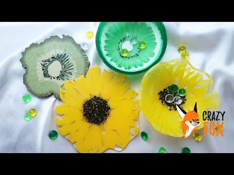 Видео: КИВИ и ПОДСОЛНУХ эпоксидной смолой. Эфир ч.2 | Crazy Fox Art