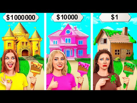 Видео: Домики Одного Цвета Бедная vs Богатая vs Ультра Богатая | Смешные Моменты от Mega DO Challenge