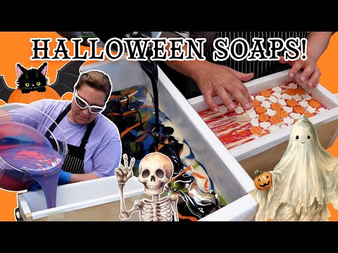 Видео: 🎃 Изготовление и резка ТРЕХ мыл на Хэллоуин💀👻 | MO River Soap