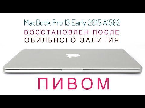 Видео: Залили пивом MacBook Pro 13 Early 2015 A1502